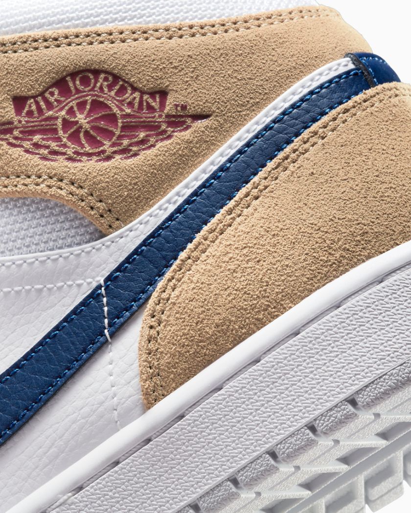Nike Air Jordan 1 Mid Tan Suede Navy