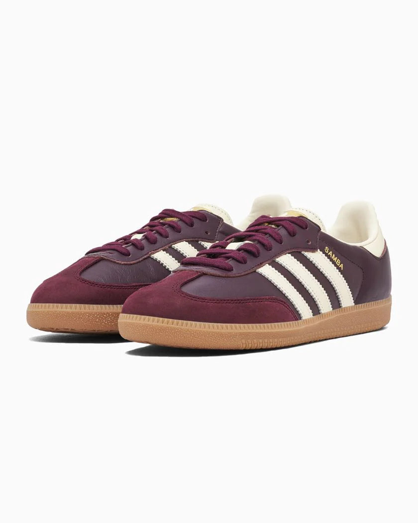 Adidas Samba OG Maroon Gold Metallic