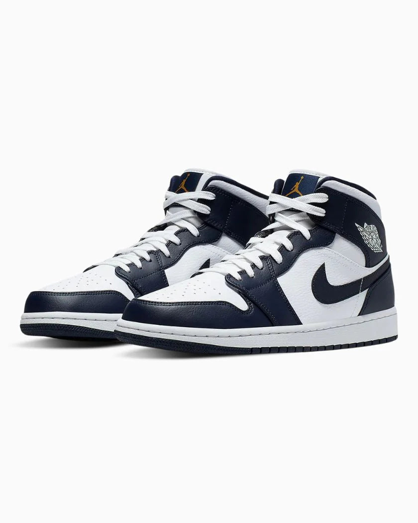 Nike Jordan 1 Mid White Metallic Gold Obsidian