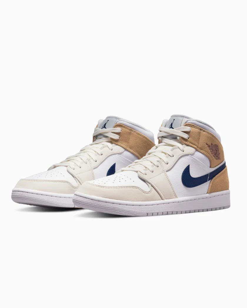 Nike Air Jordan 1 Mid Tan Suede Navy