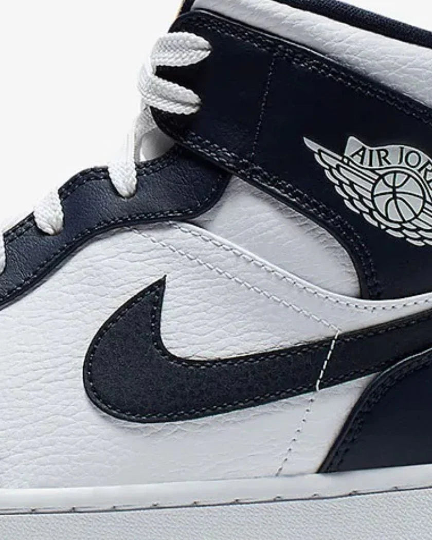 Nike Jordan 1 Mid White Metallic Gold Obsidian